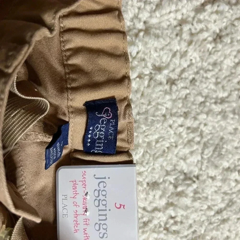 GIRLS CHILDREN’S PLACE JEGGINGS SIZE 5 KHAKI NWT